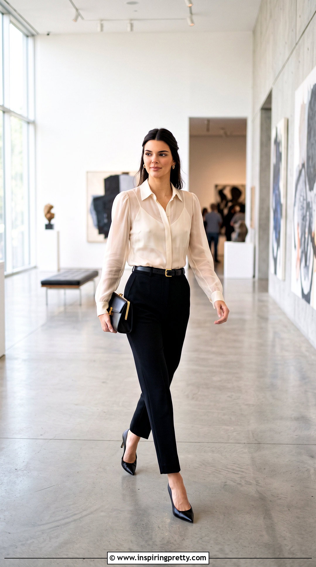 Kendall And Kylie Sheer Blouse With Tailored Pants - 20 kendall and kylie top outfit ideas