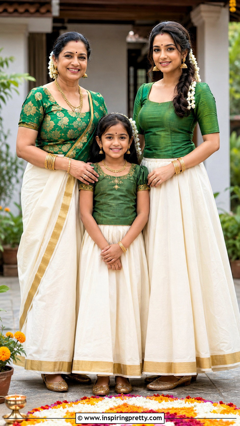 Kerala Kasavu Skirt And Matching Family Top - 50 kerala skirt and top designs