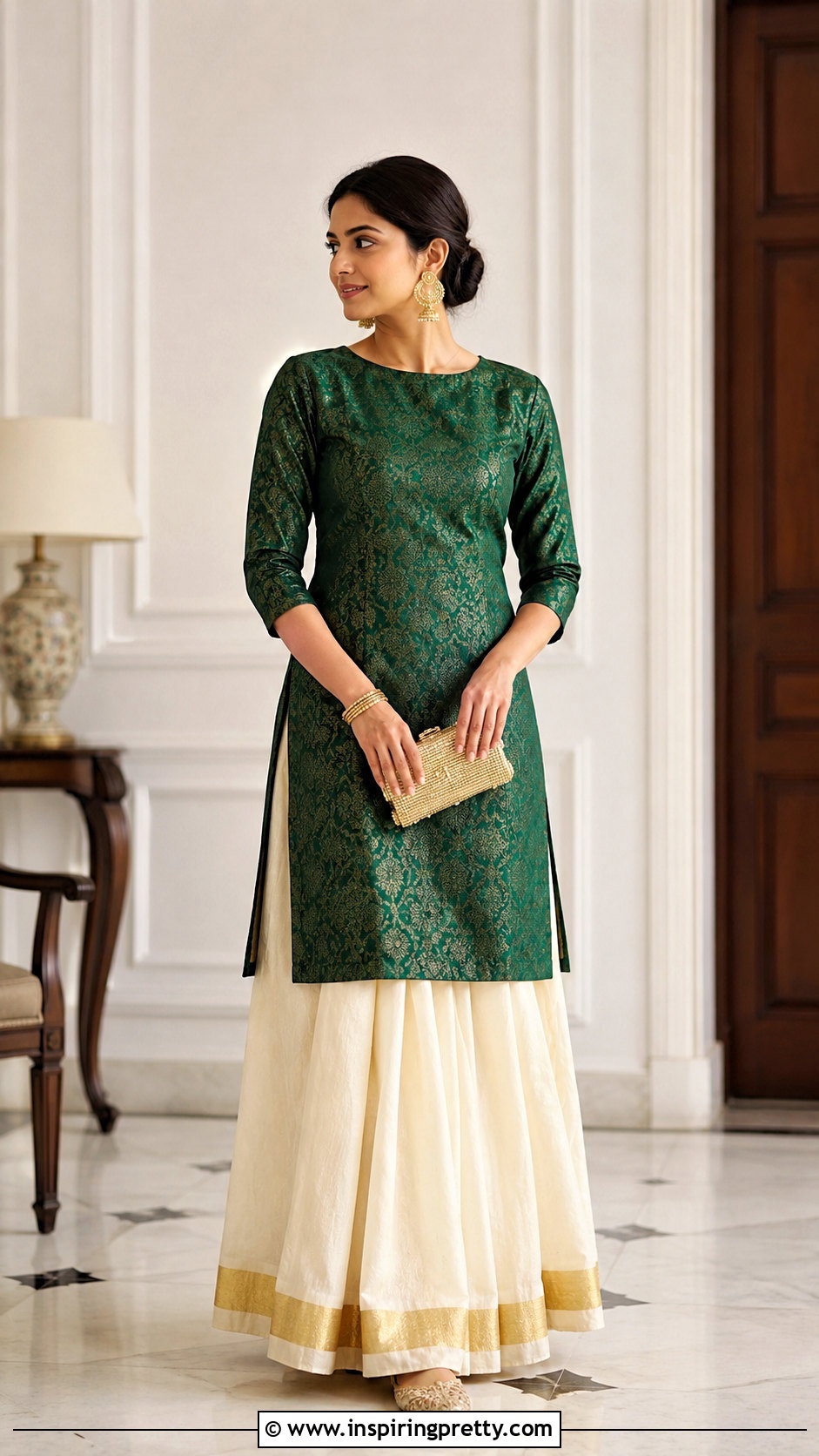 Kerala Skirt With Long Brocade Top - 50 traditional skirt and top kerala outfit ideas