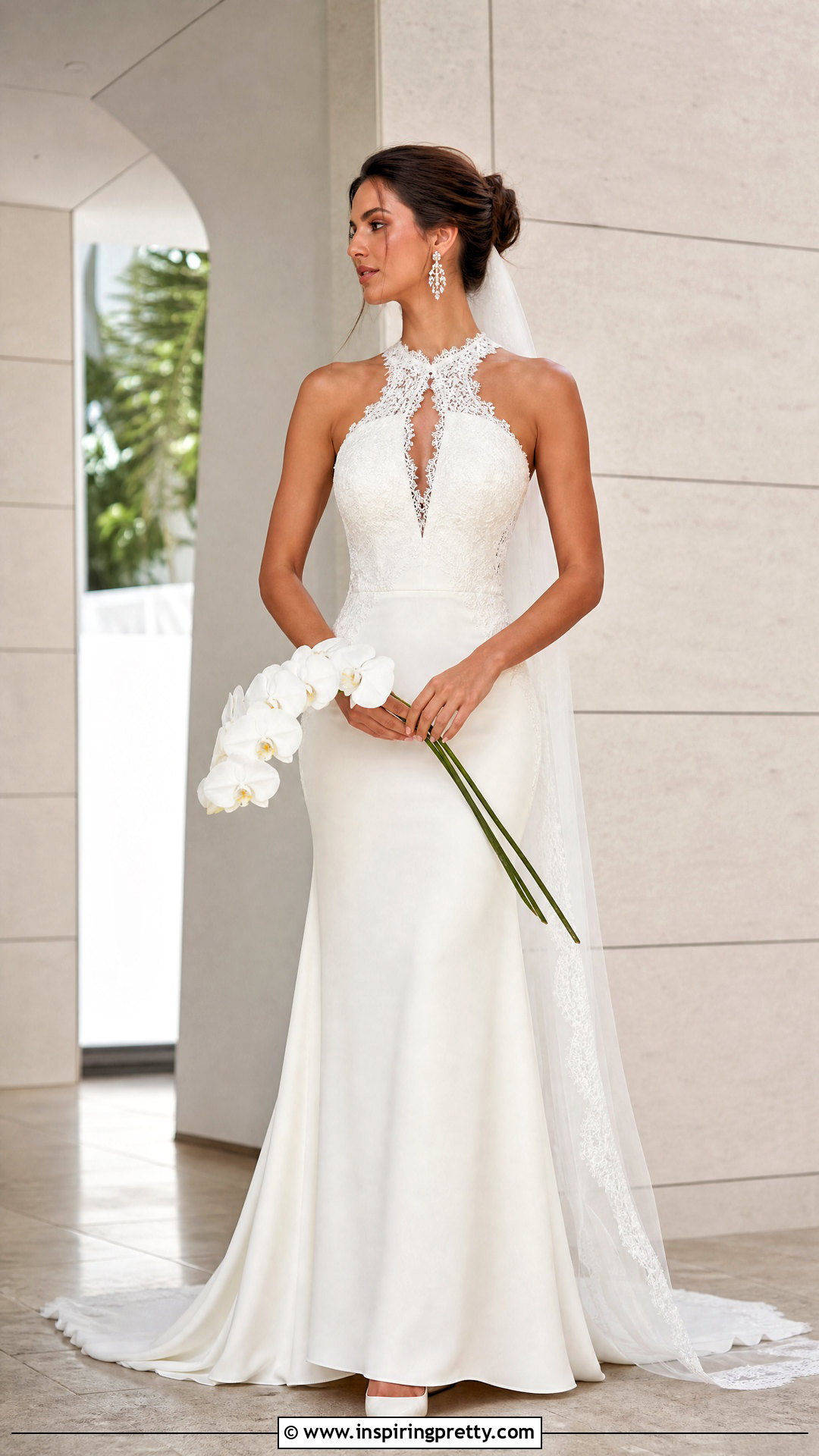Keyhole Lace Halter Wedding Dress - 25 Lace Halter Top Wedding Dress outfit ideas