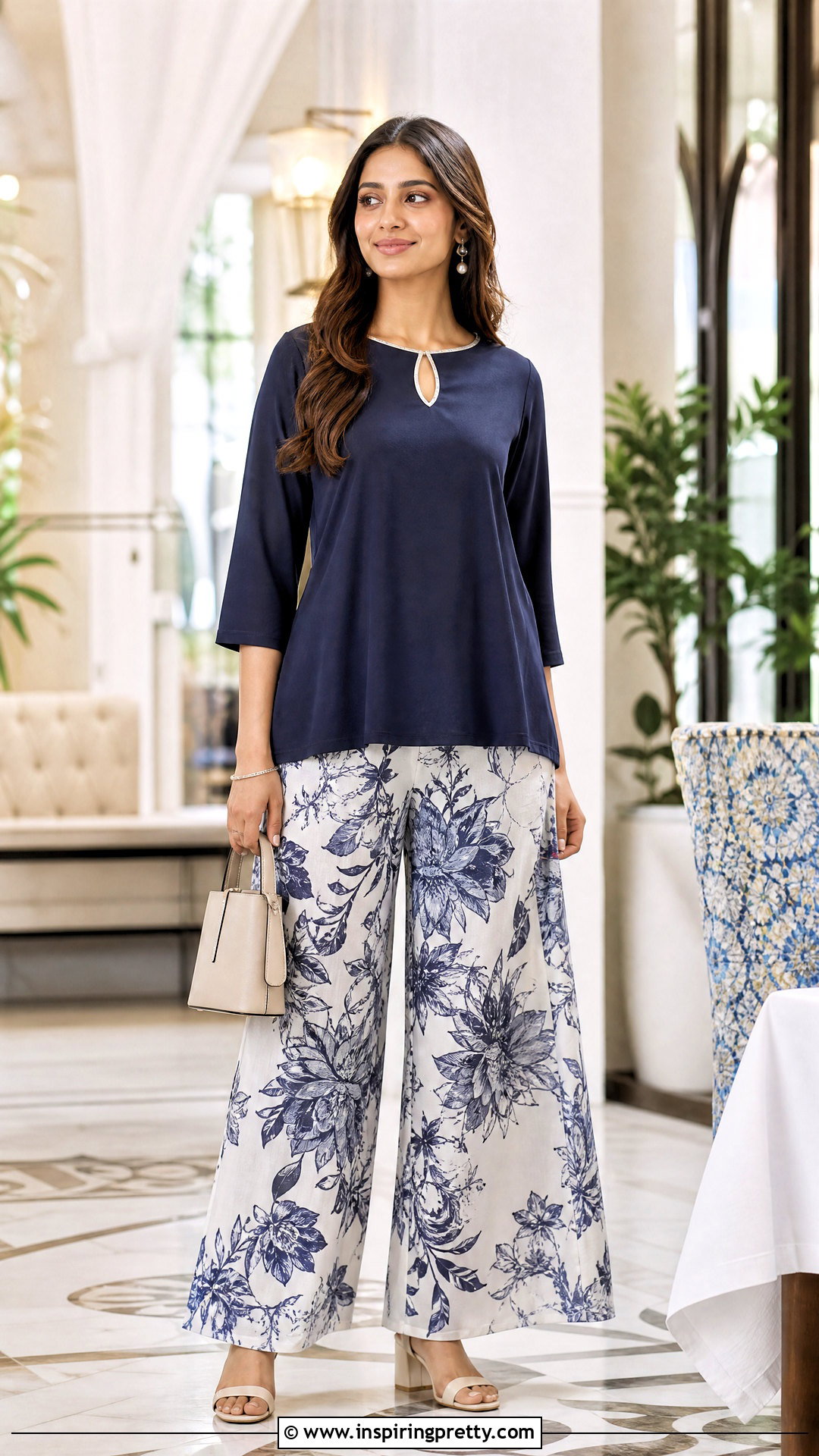 Keyhole Neck Top With Plazo - 50 plazo top designs