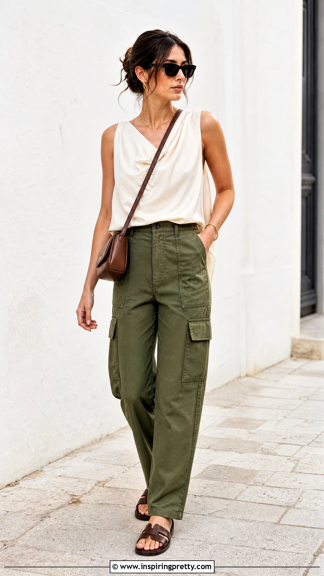 Khaite Argo Top With Olive Cargo Pants - 20 khaite argo top outfit ideas