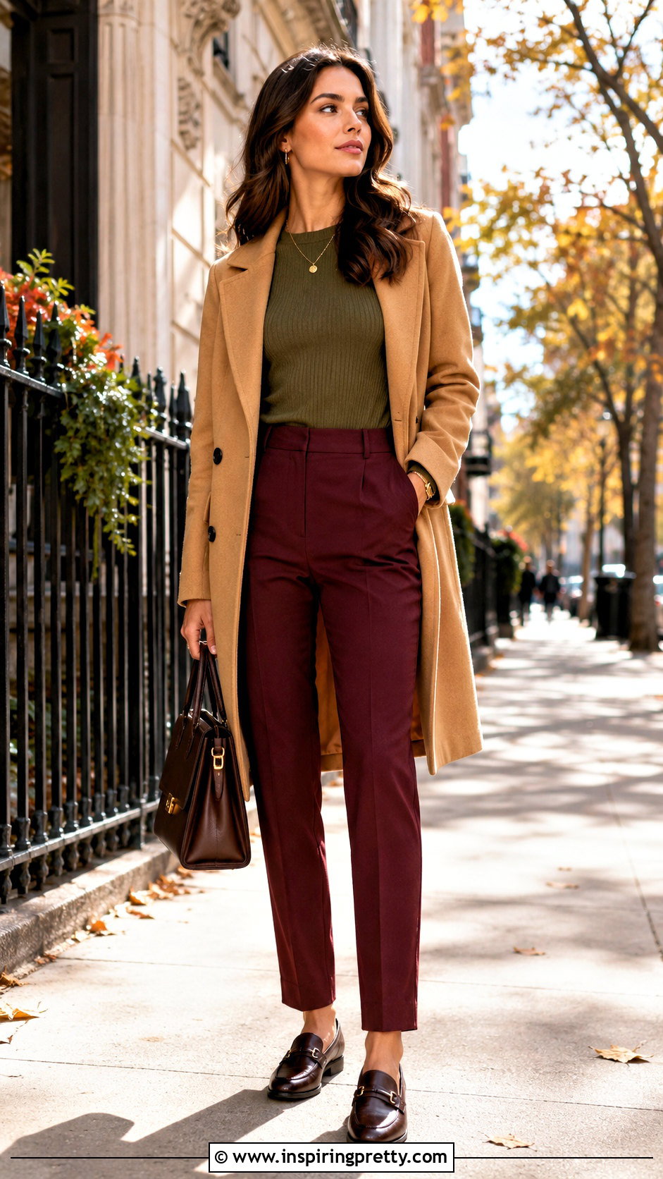 Khaki Top With Burgundy Pants - 50 khaki top outfit ideas