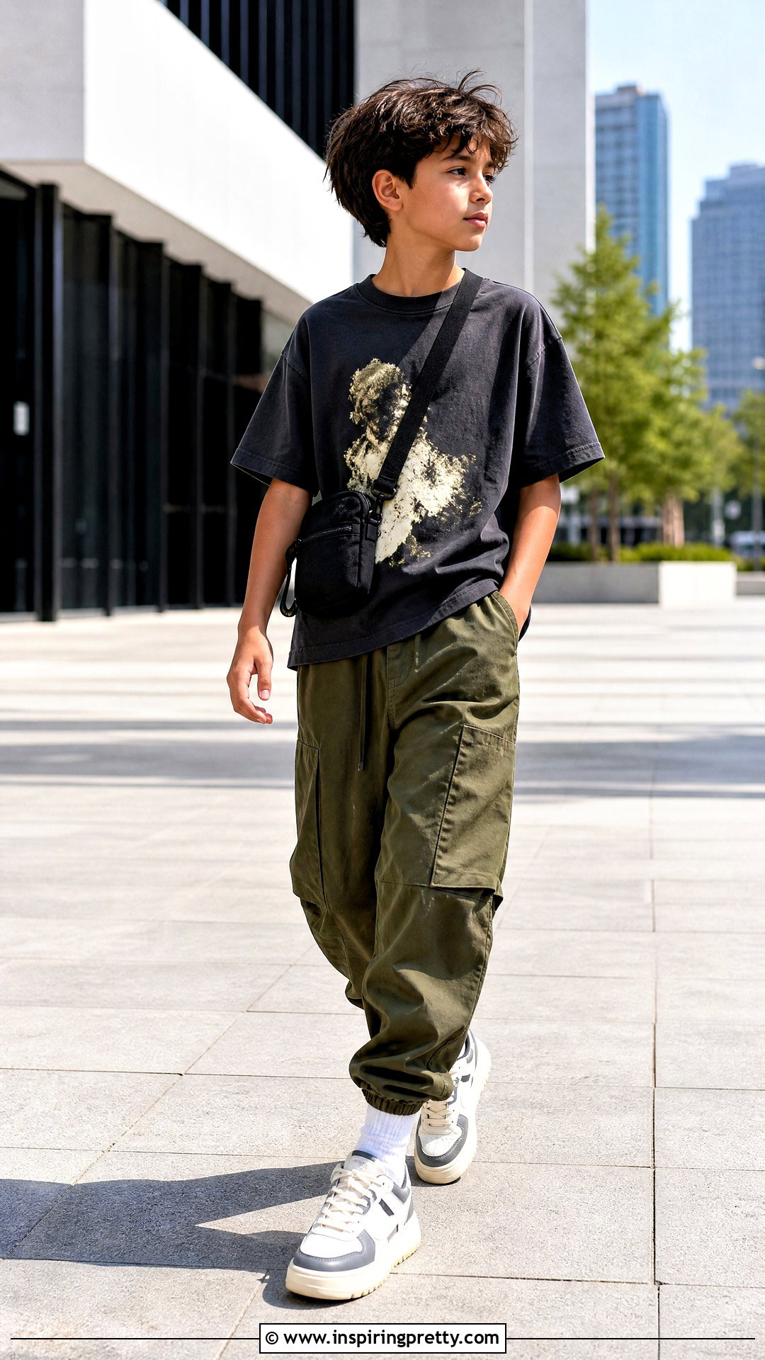 Kids Boxy T Shirt With Parachute Pants - 50 kids top designs