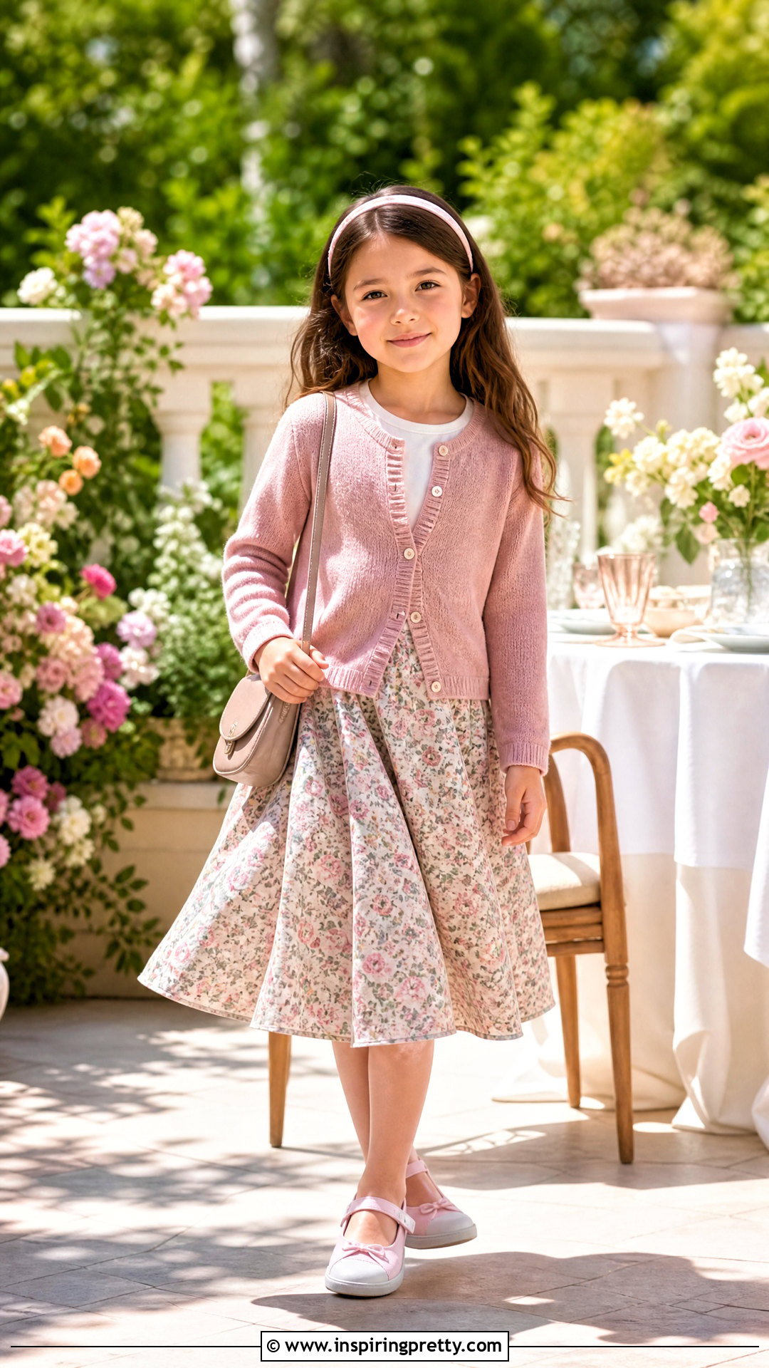 Kids Cardigan Top With Midi Skirt - 50 kids top designs