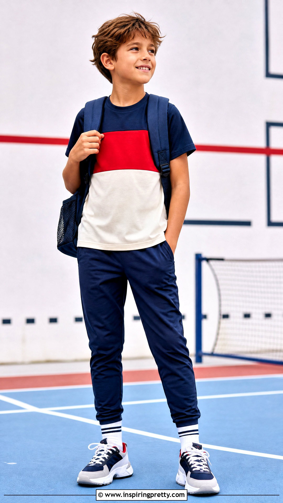 Kids Color Block T Shirt With Track Pants - 50 kids top designs