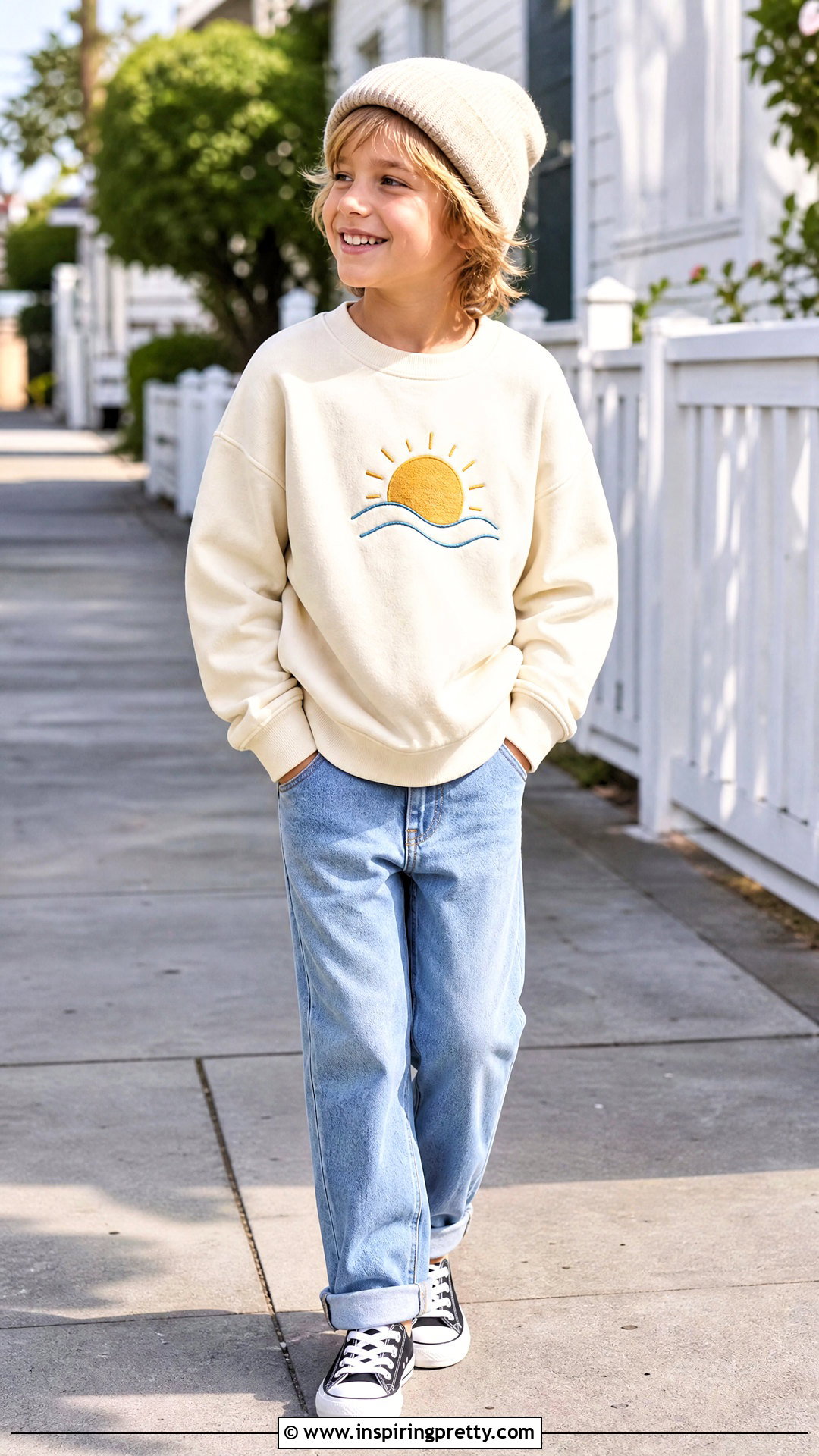 Kids Crewneck Sweatshirt With Jeans - 50 kids top designs