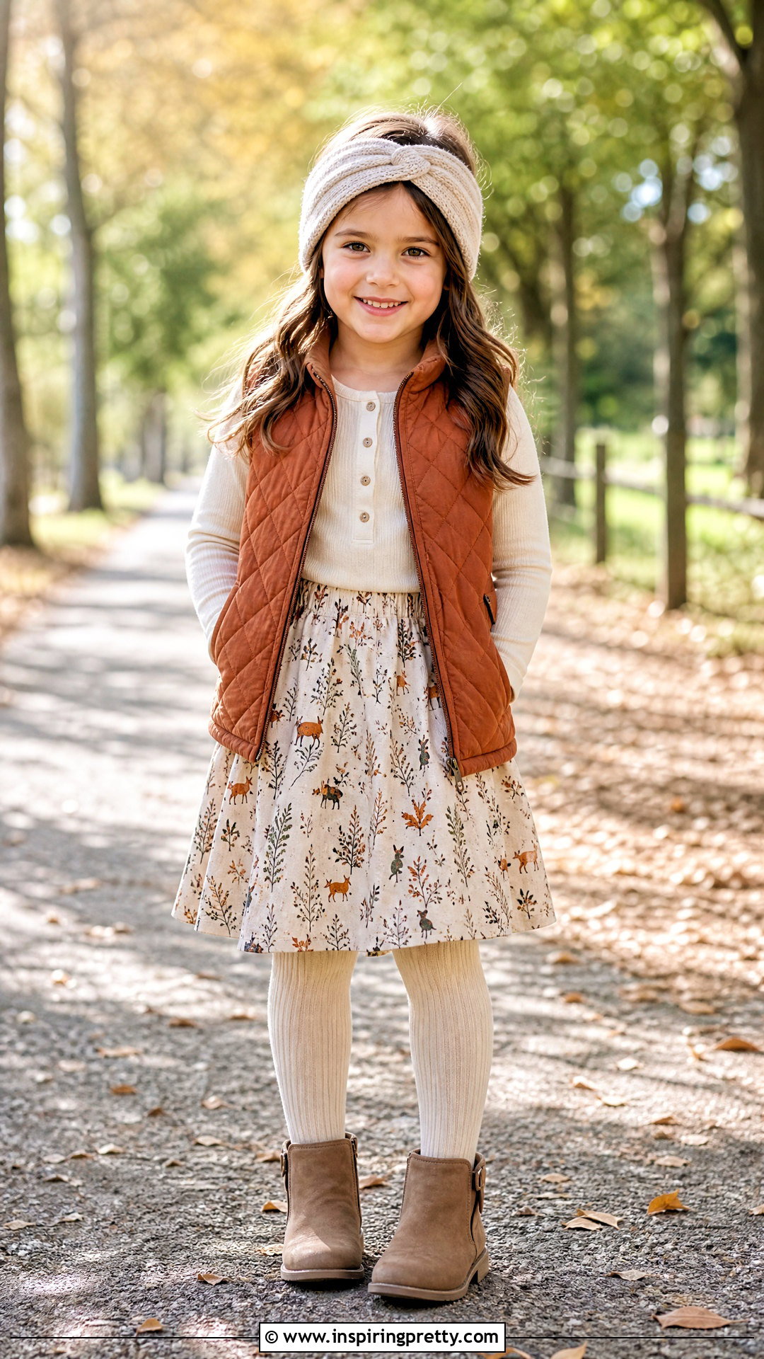 Kids Fall Print Skirt And Henley Top Outfit - 50 kids skirt and tops