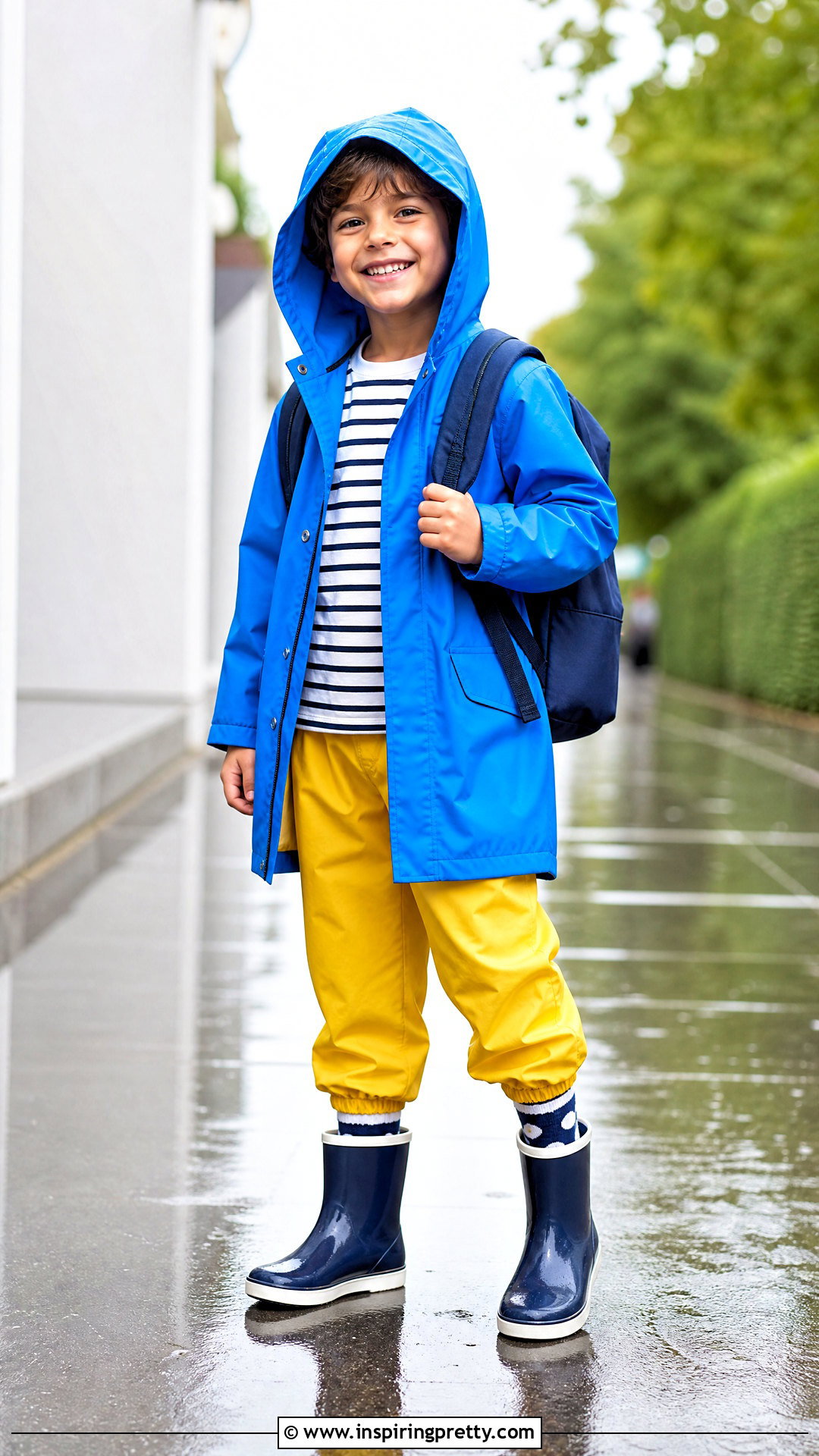 Kids Long Sleeve T Shirt And Rain Pants Outfit - 50 kids tops outfit ideas