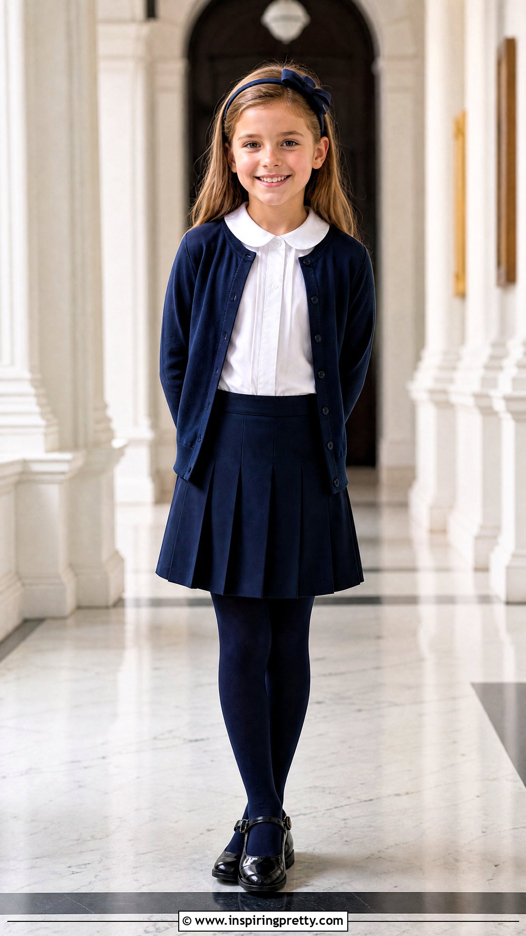 Kids Navy Skirt And White Blouse Outfit - 50 kids skirt and tops