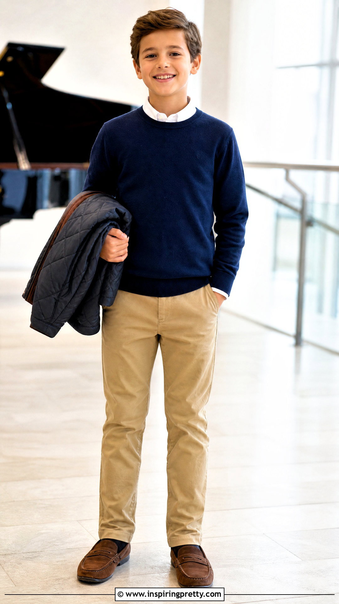 Kids Oxford Shirt And Sweater Outfit - 50 kids tops outfit ideas