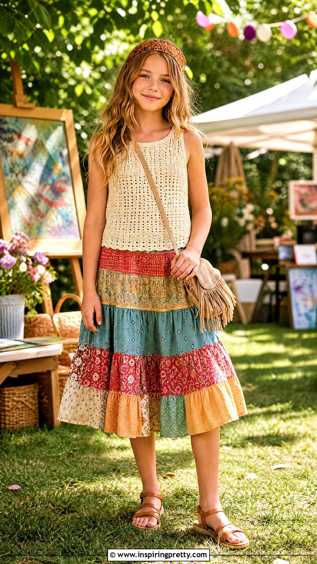 Kids Patchwork Skirt And Crochet Top Outfit - 50 kids skirt and tops