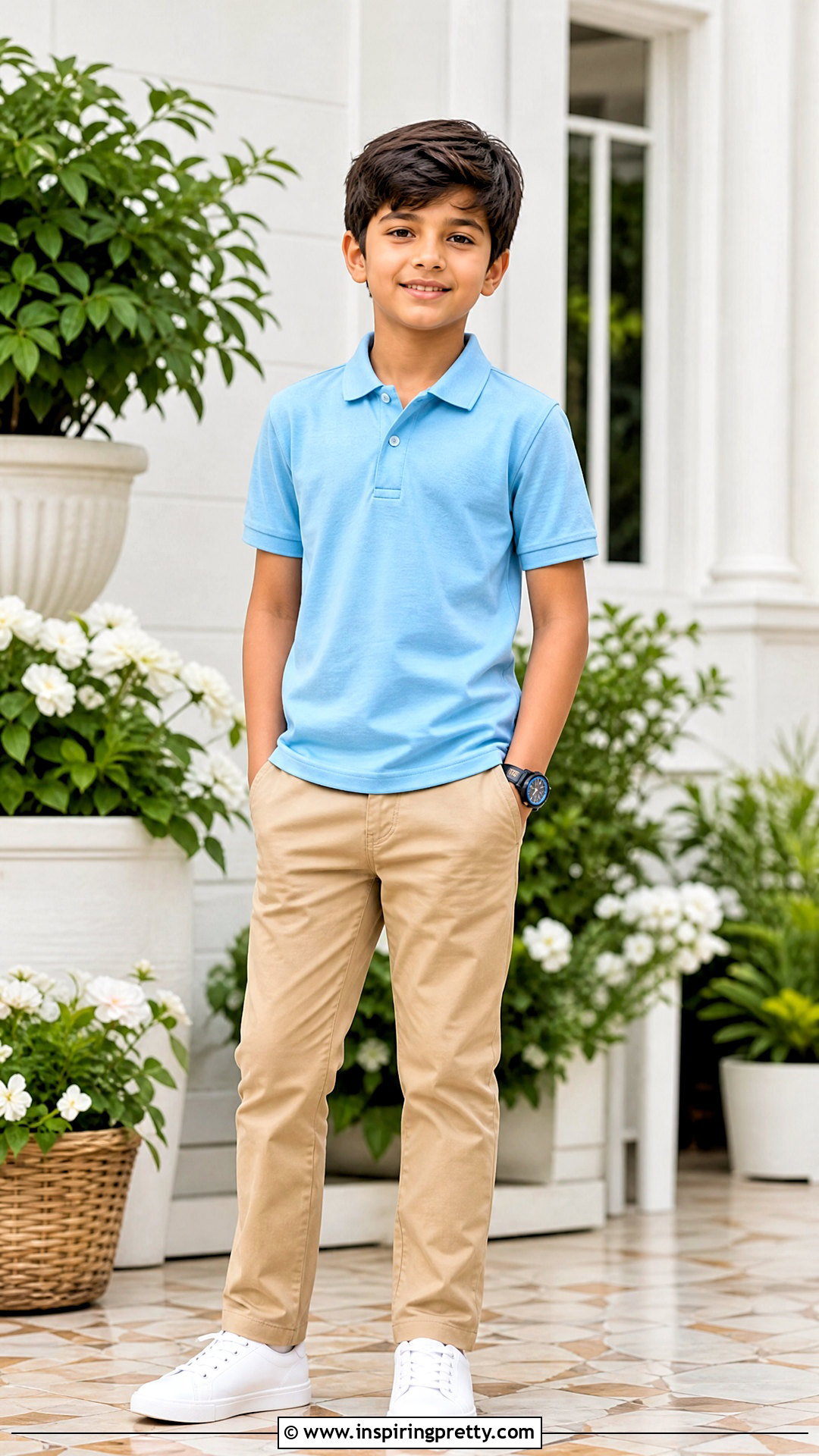 Kids Polo Shirt With Khaki Pants - 50 kids top designs