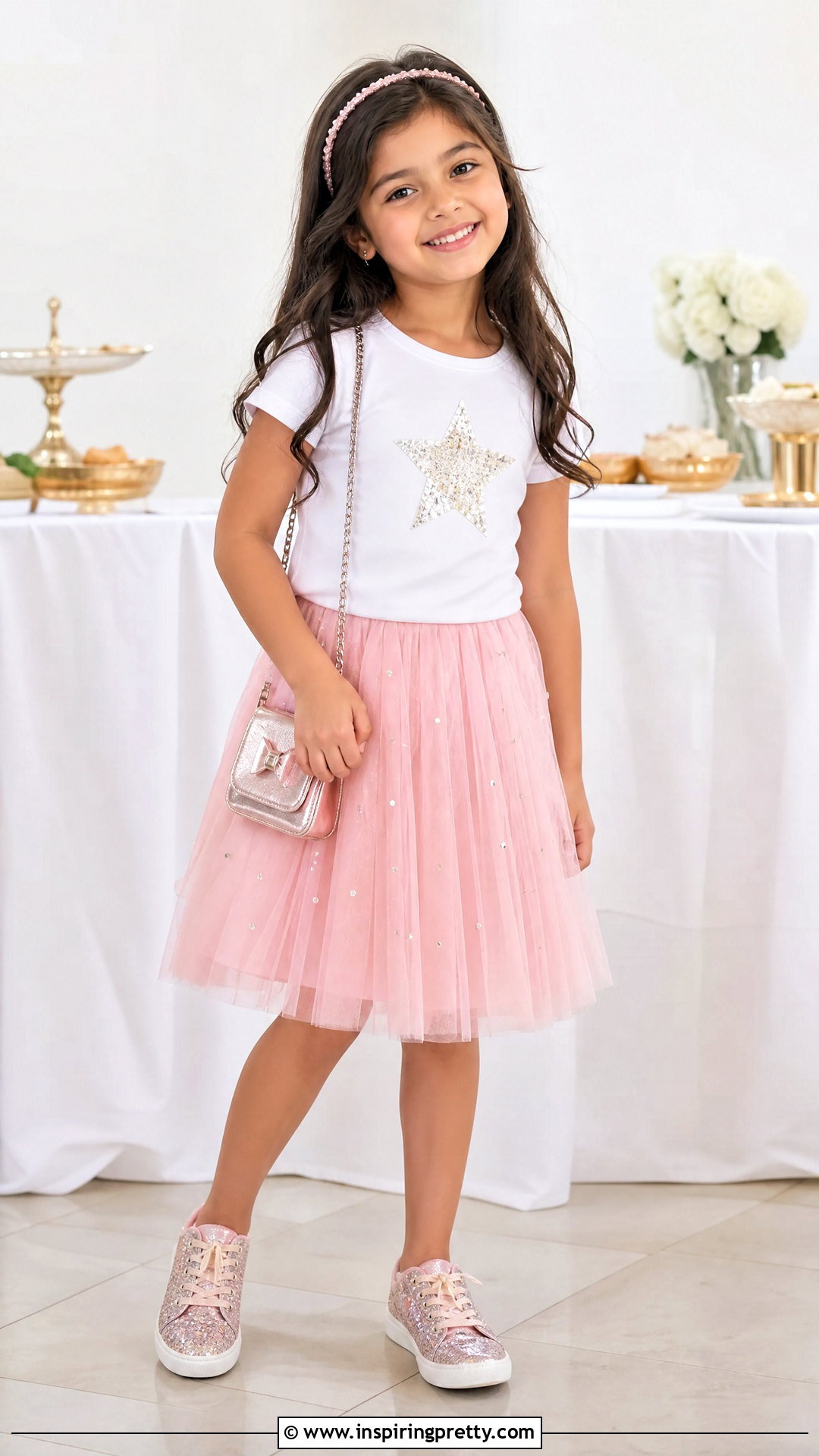 Kids Sequin Accent Top With Tulle Skirt - 50 kids top designs