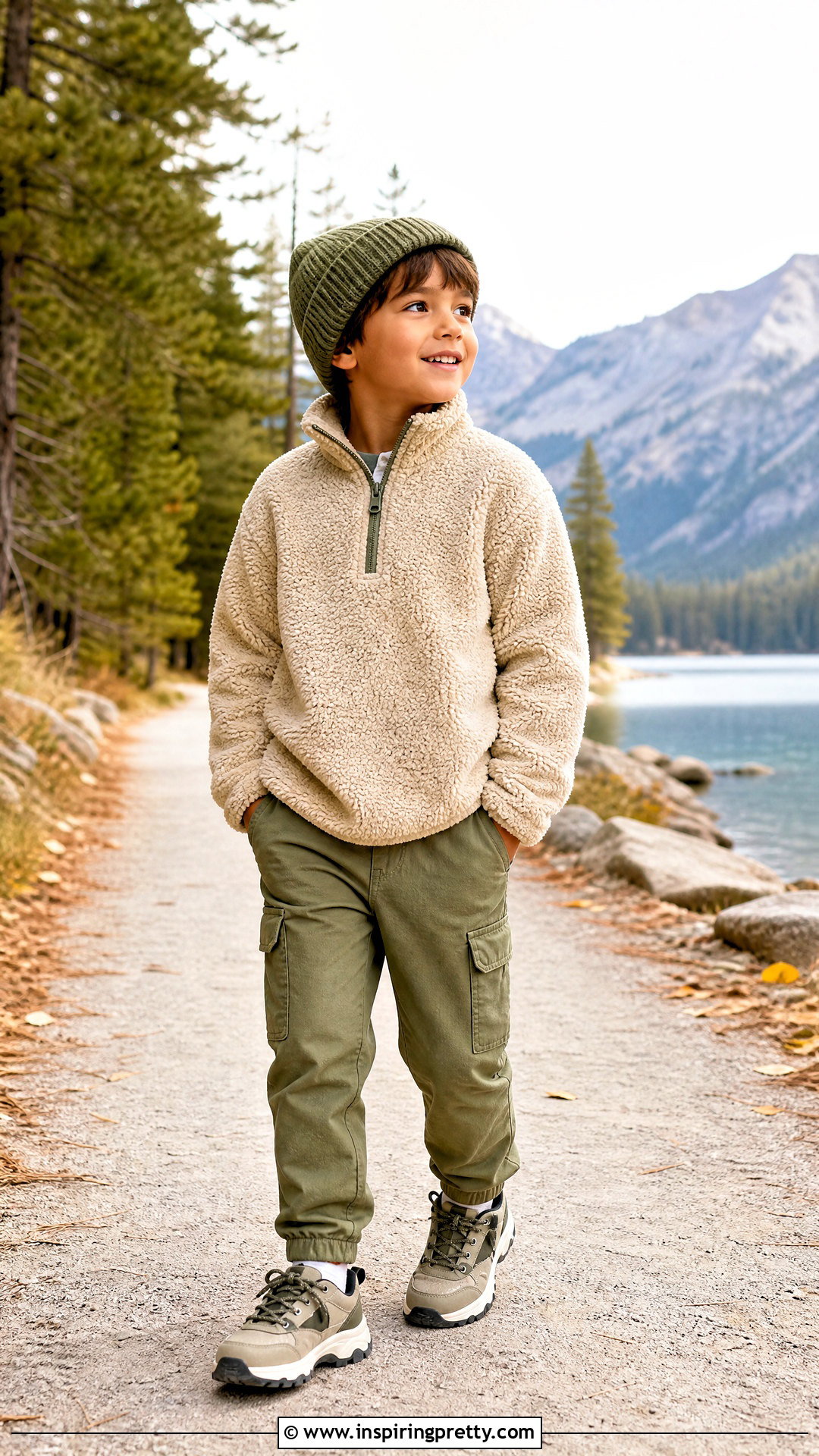 Kids Teddy Fleece Top With Cargo Joggers - 50 kids top designs