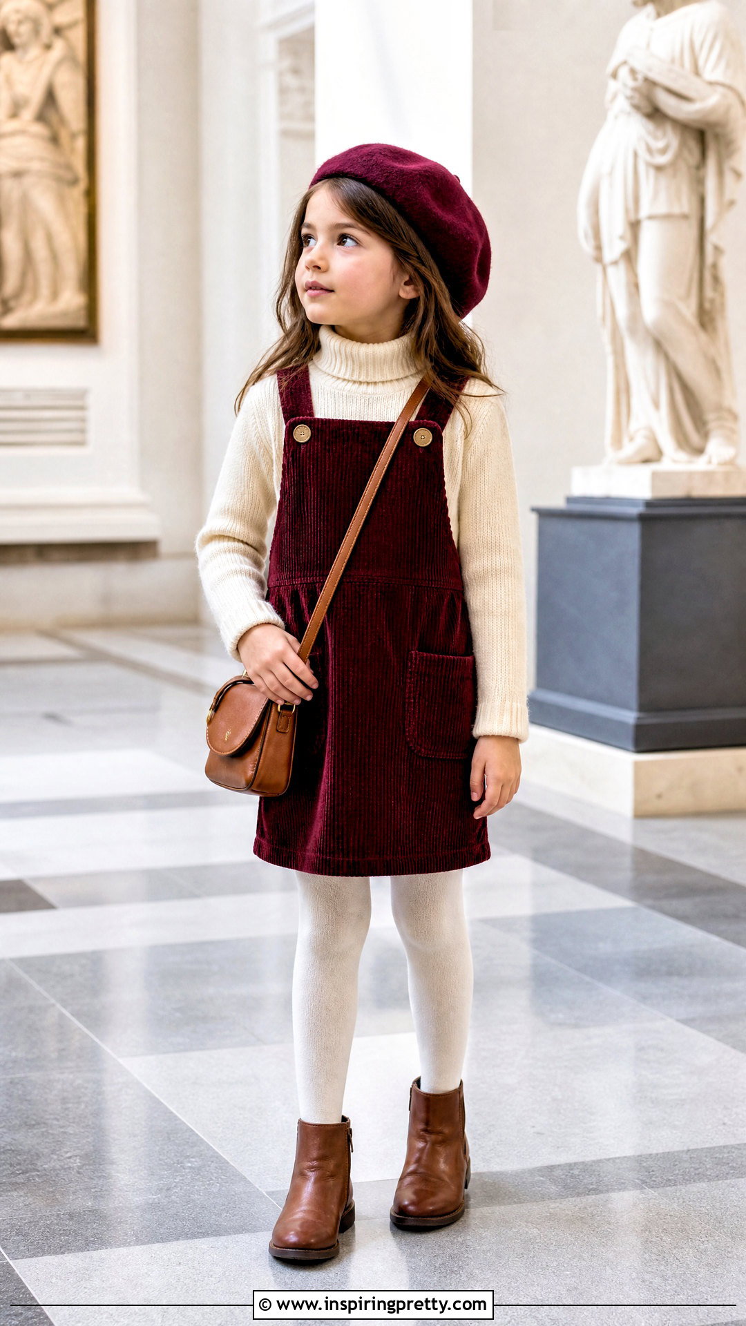Kids Turtleneck Top With Pinafore Dress - 50 kids top designs