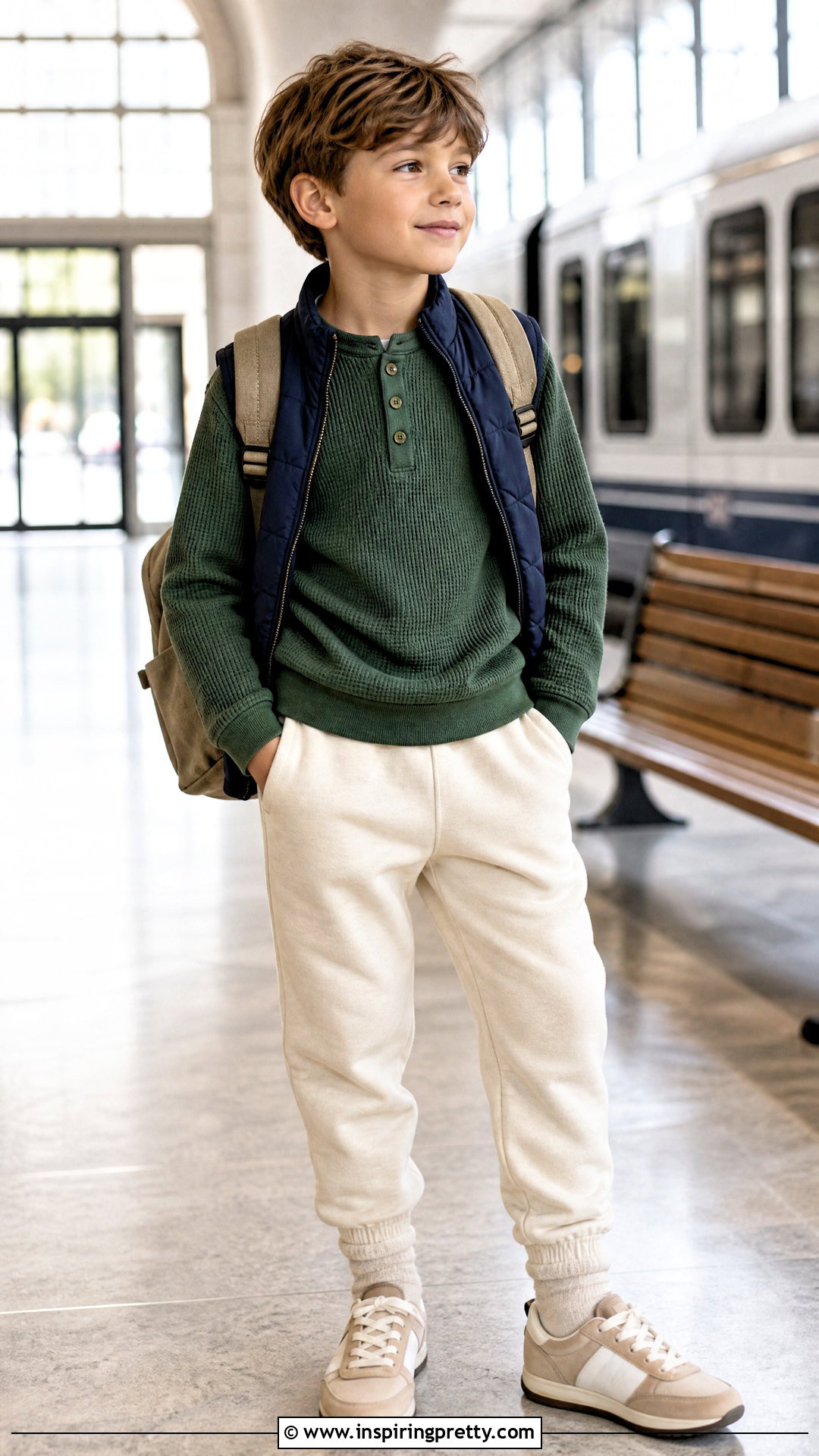 Kids Waffle Knit Top And Sweatpants Outfit - 50 kids tops outfit ideas