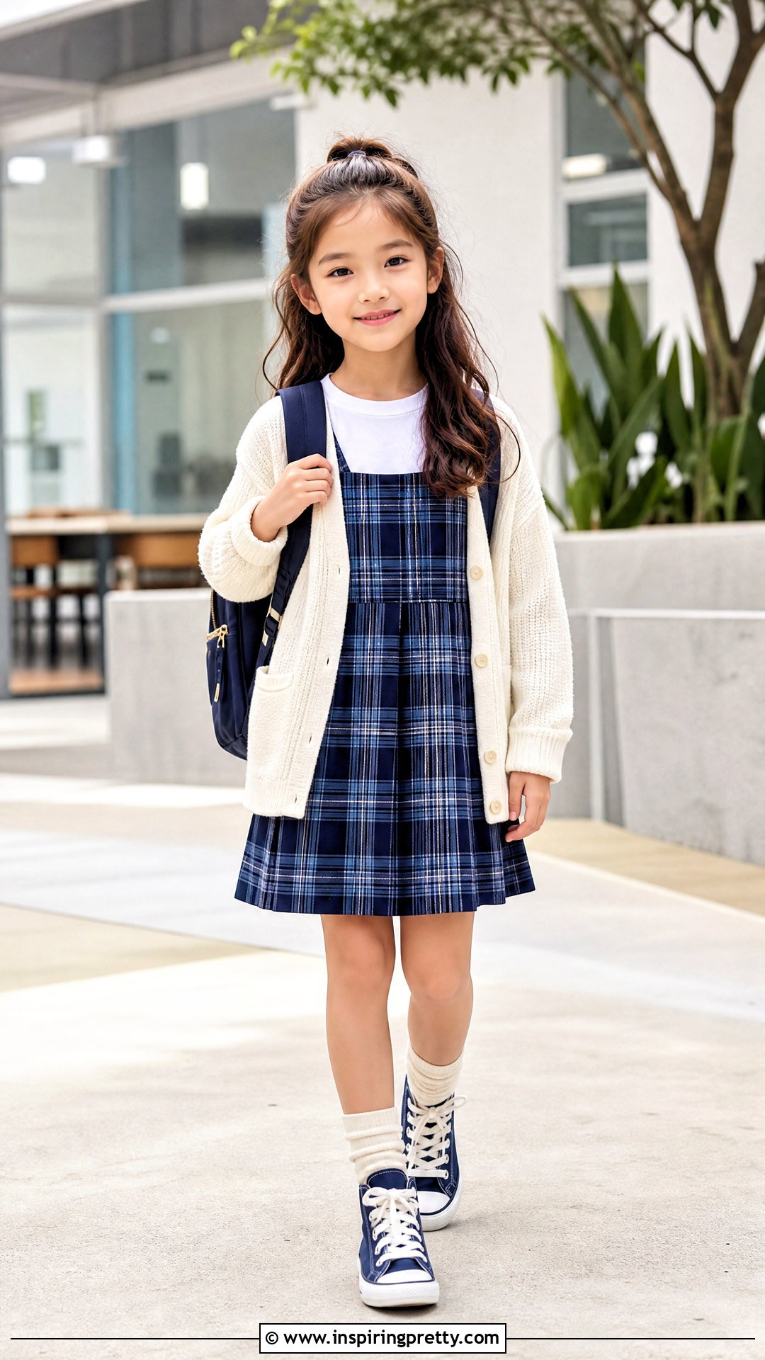 Kids White T Shirt And Layered Dress Outfit - 50 kids tops outfit ideas