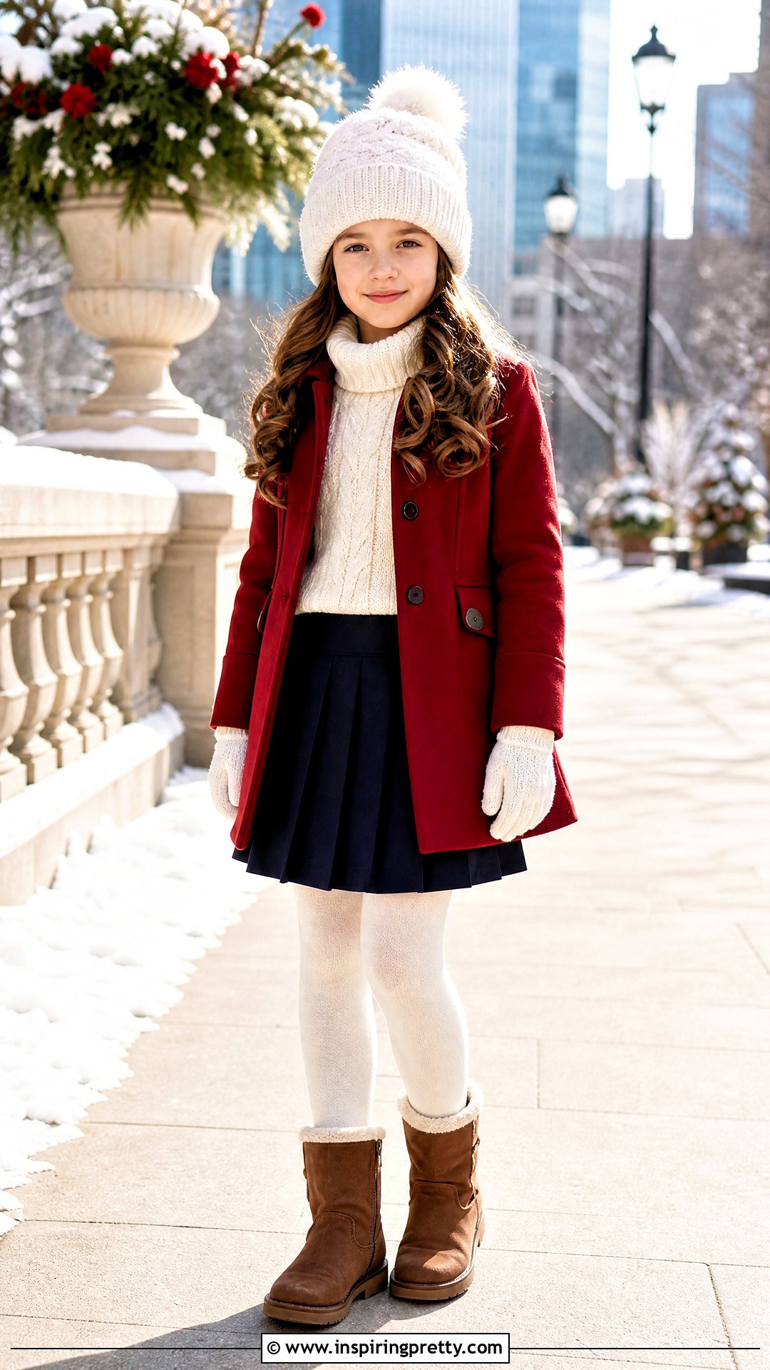 Kids Wool Skirt And Cable Knit Sweater Outfit - 50 kids skirt and tops