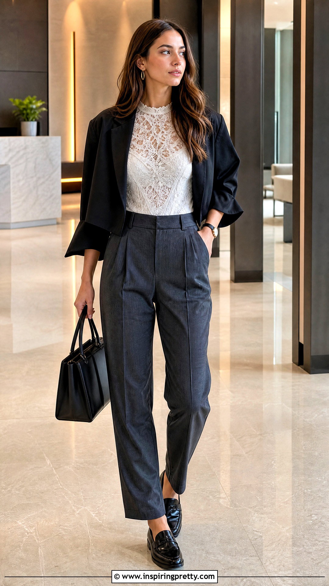 Kimchi Blue Quinn Lace Top With Tailored Trousers - 20 kimchi blue quinn lace top outfit ideas
