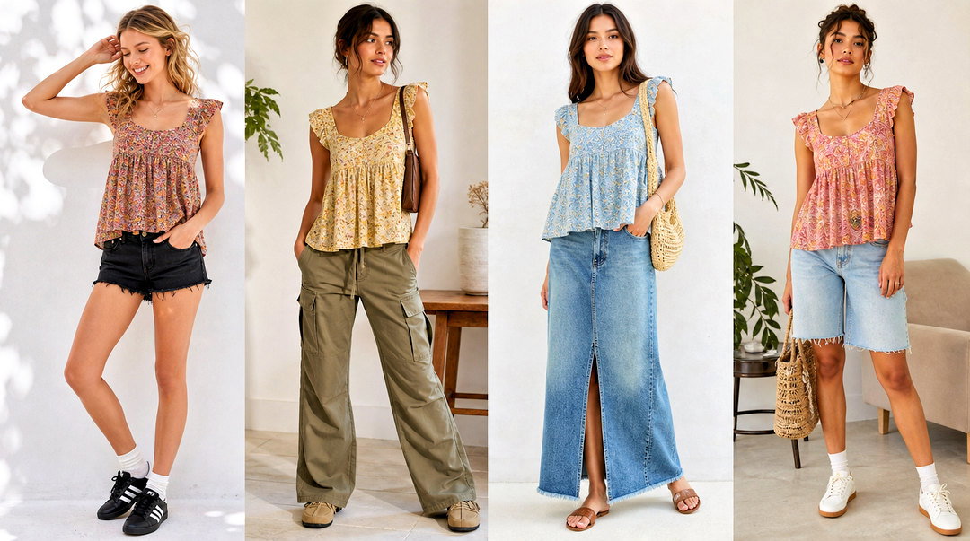 20 Kimchi Blue Too Cute Flyaway Babydoll Top Outfit Ideas to Try