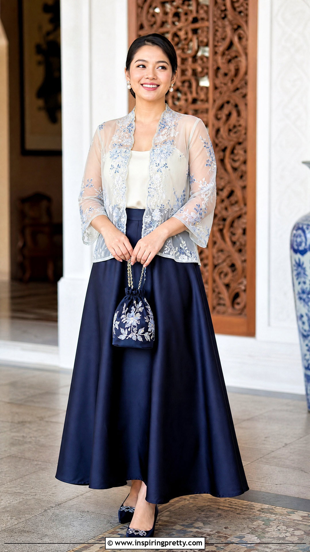 Kimona Filipiniana Top With Long Skirt - 50 filipiniana top outfit ideas