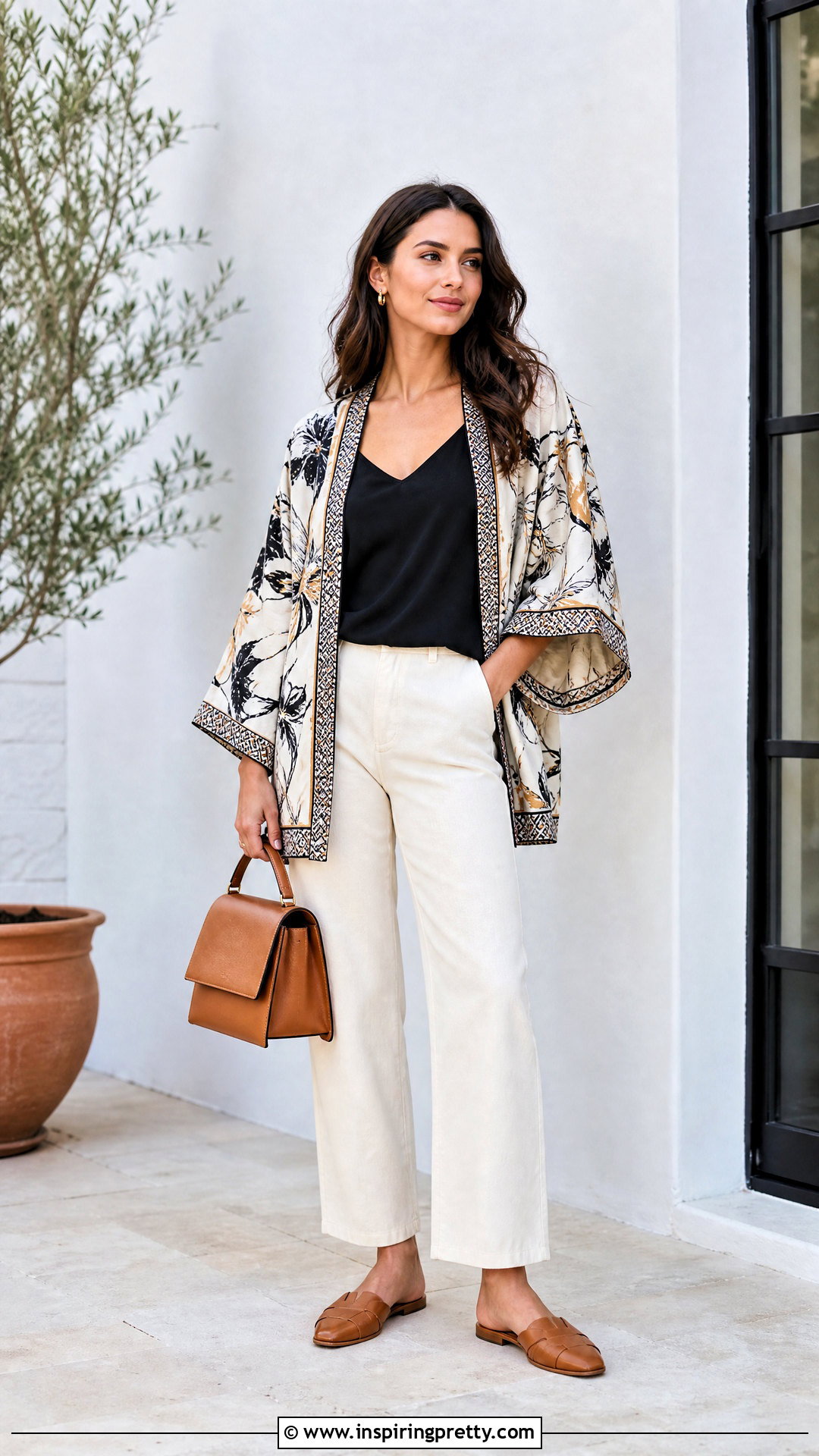 Kimono Top With A Camisole And Pants - 50 types of tops for women