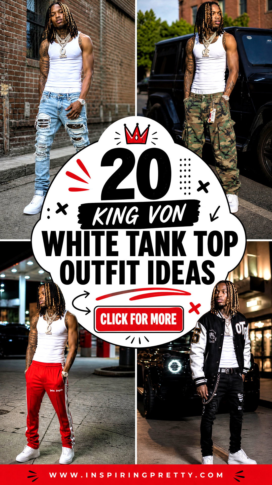 20 King Von White Tank Top Outfit Ideas for Bold Street Style - 20 King Von White Tank Top Outfit Ideas for Bold Street Style