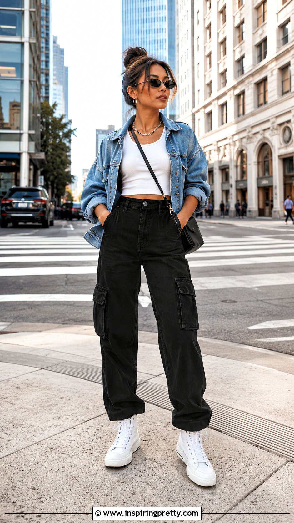 King Von White Tank Top With Oversized Denim Jacket - 20 King Von White Tank Top outfit ideas