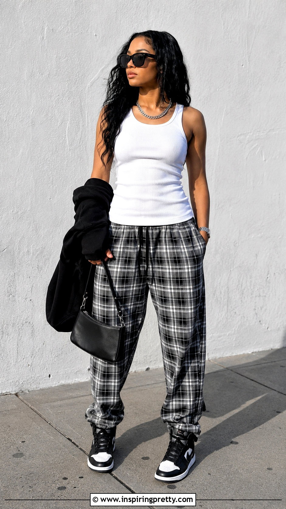 King Von White Tank Top With Plaid Pants - 20 King Von White Tank Top outfit ideas