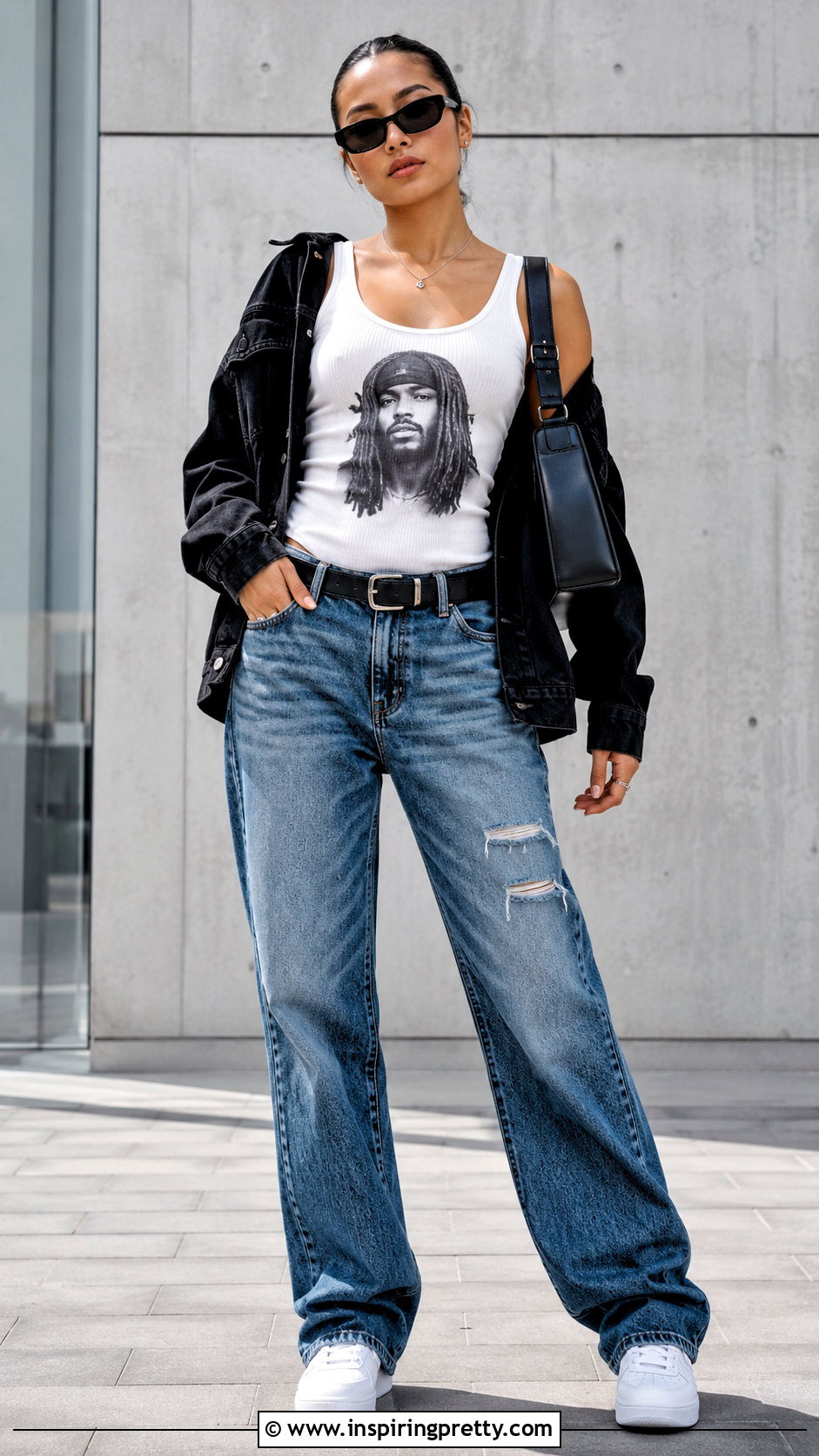 King Von White Tank Top With Ripped Jeans - 20 King Von White Tank Top outfit ideas