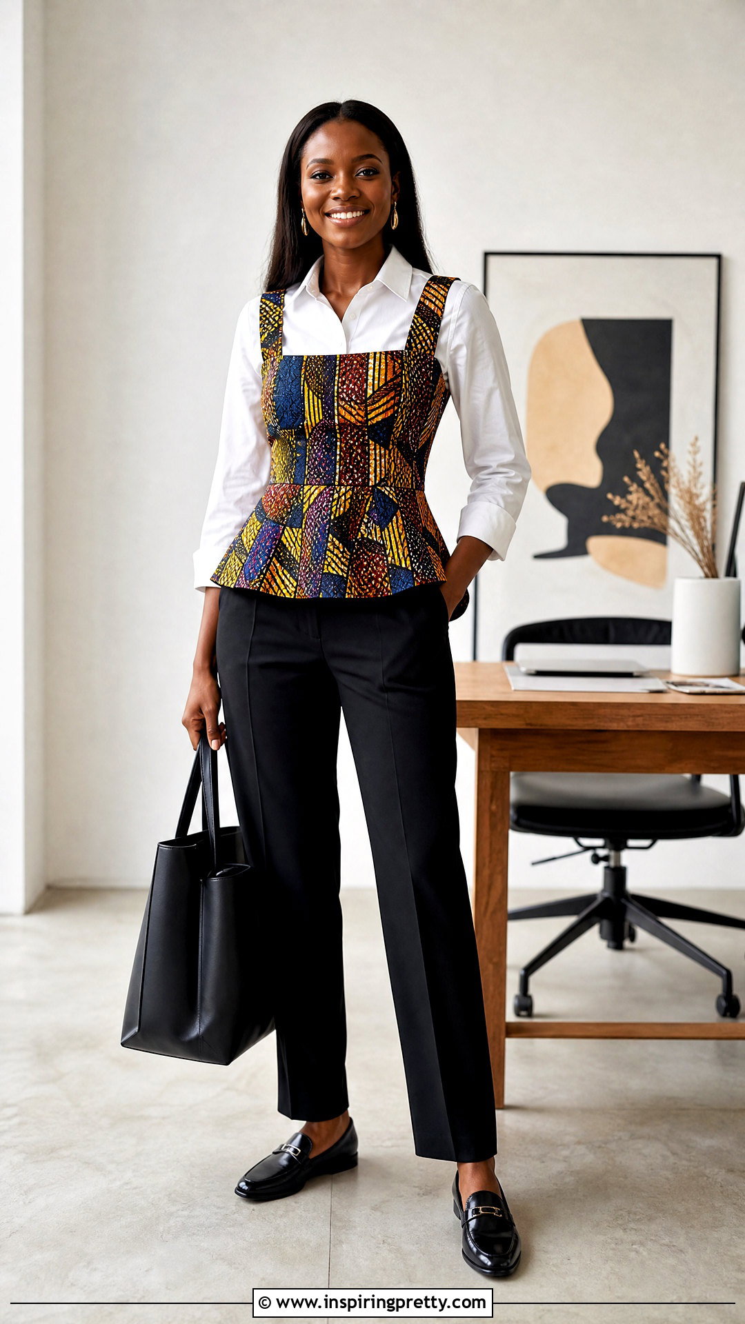 Kitenge Apron Top With Long Sleeve Shirt - 50 kitenge tops designs