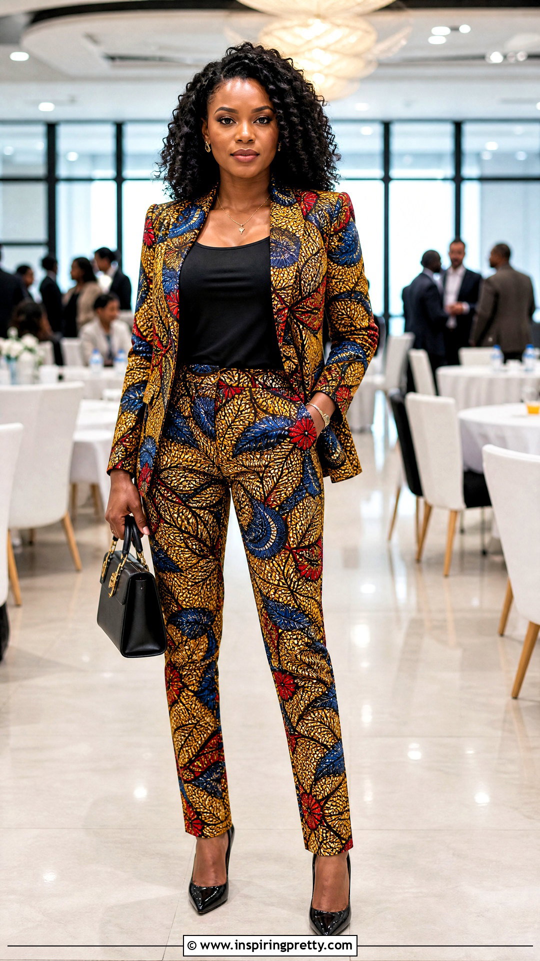 Kitenge Blazer Top With Matching Trousers - 50 kitenge tops designs