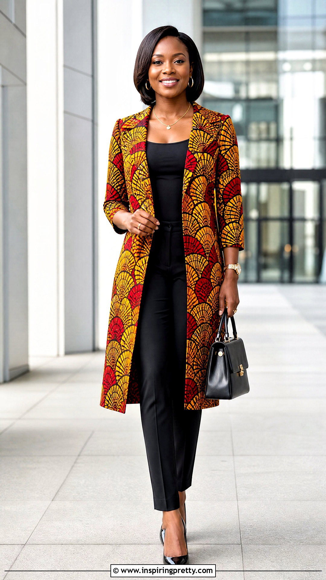 Kitenge Longline Top With Slim Trousers - 50 kitenge tops designs