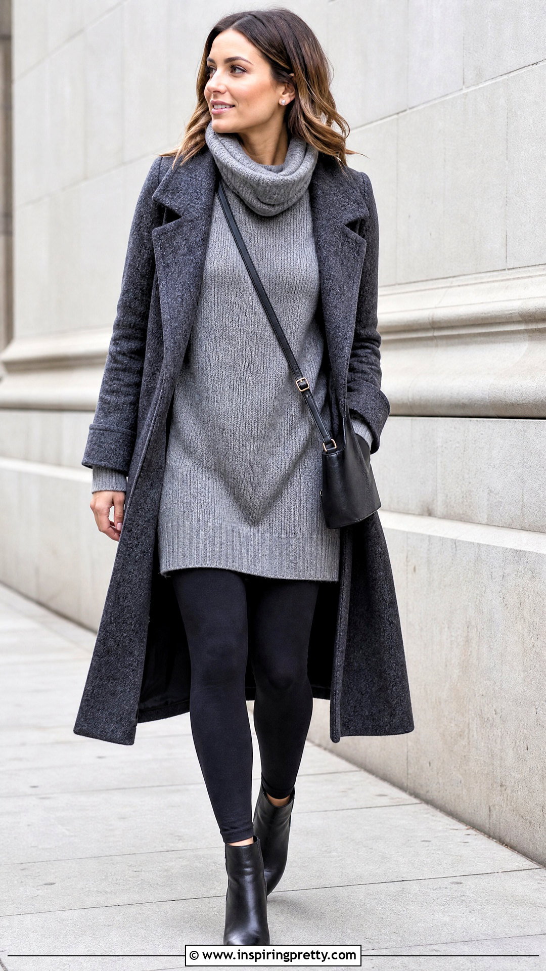 Knit Cowl Neck Top With Leggings - 50 cowl neck top outfit ideas