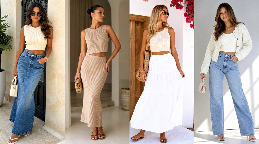 20 Knit Crop Top Fashion Ideas for Fresh Summer Outfits