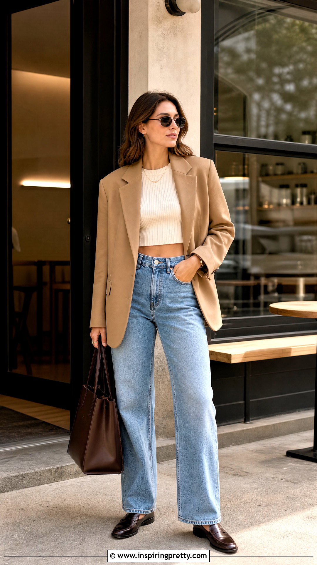 Knit Crop Top With A Blazer And Jeans - 50 crop top tejido ideas