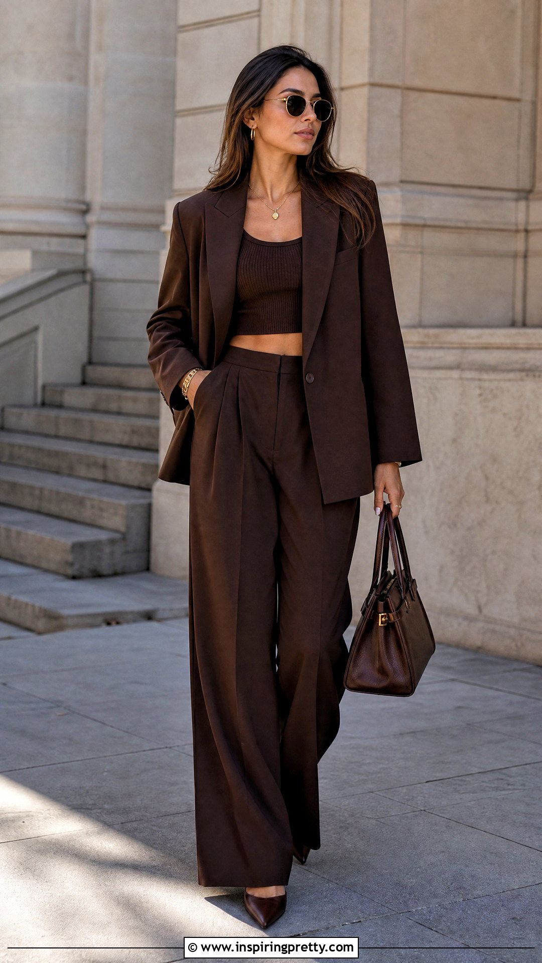 Knit Crop Top With A Monochrome Trouser Set - 50 crop top tejido ideas