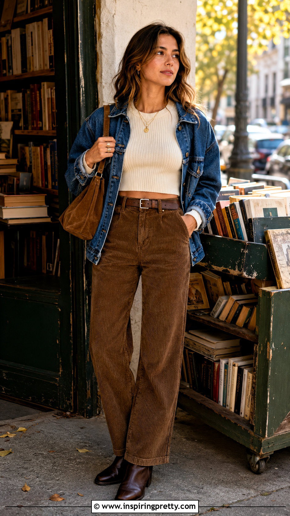Knit Crop Top With Corduroy Pants - 20 Tanner Buchanan Crop Top outfit ideas