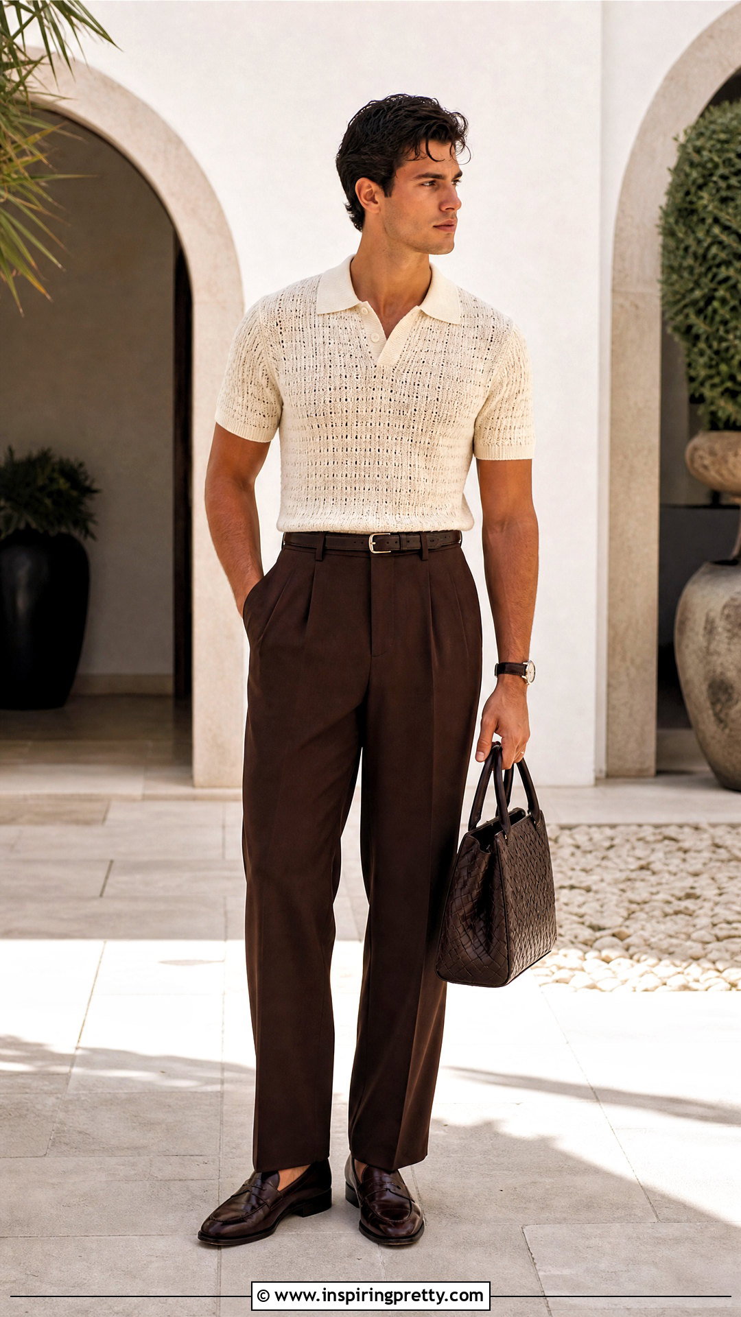 Knit Crop Top With Tailored Pants - 25 man crop top aesthetic ideas