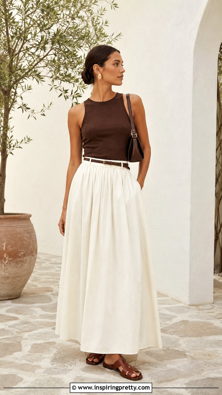 Knit Designer Tank Top With Maxi Skirt - 20 luxury designer tank tops outfit ideas