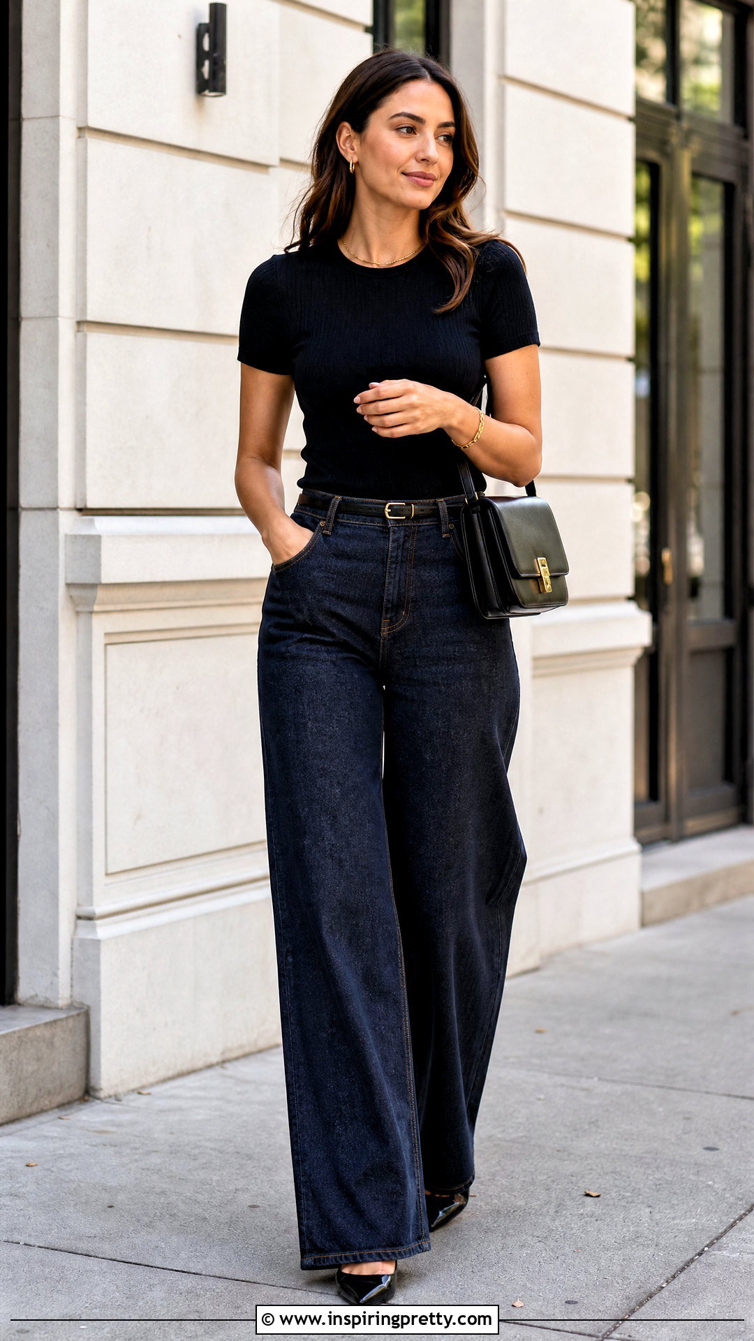 Knit Top With Wide Leg Jeans - 50 knit top outfit ideas