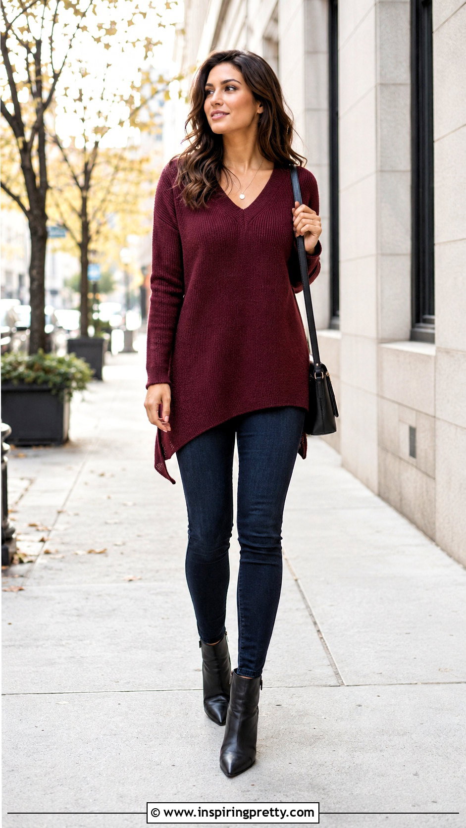 Knit Tunic Top With Skinny Jeans And Ankle Boots - 25 knit tunic top outfit ideas