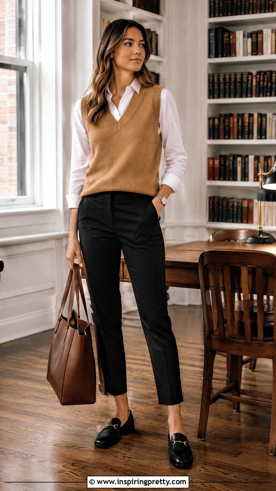 Knit Vest Top With Button Down Shirt - 50 Tops For Women Stylish Classy Ideas