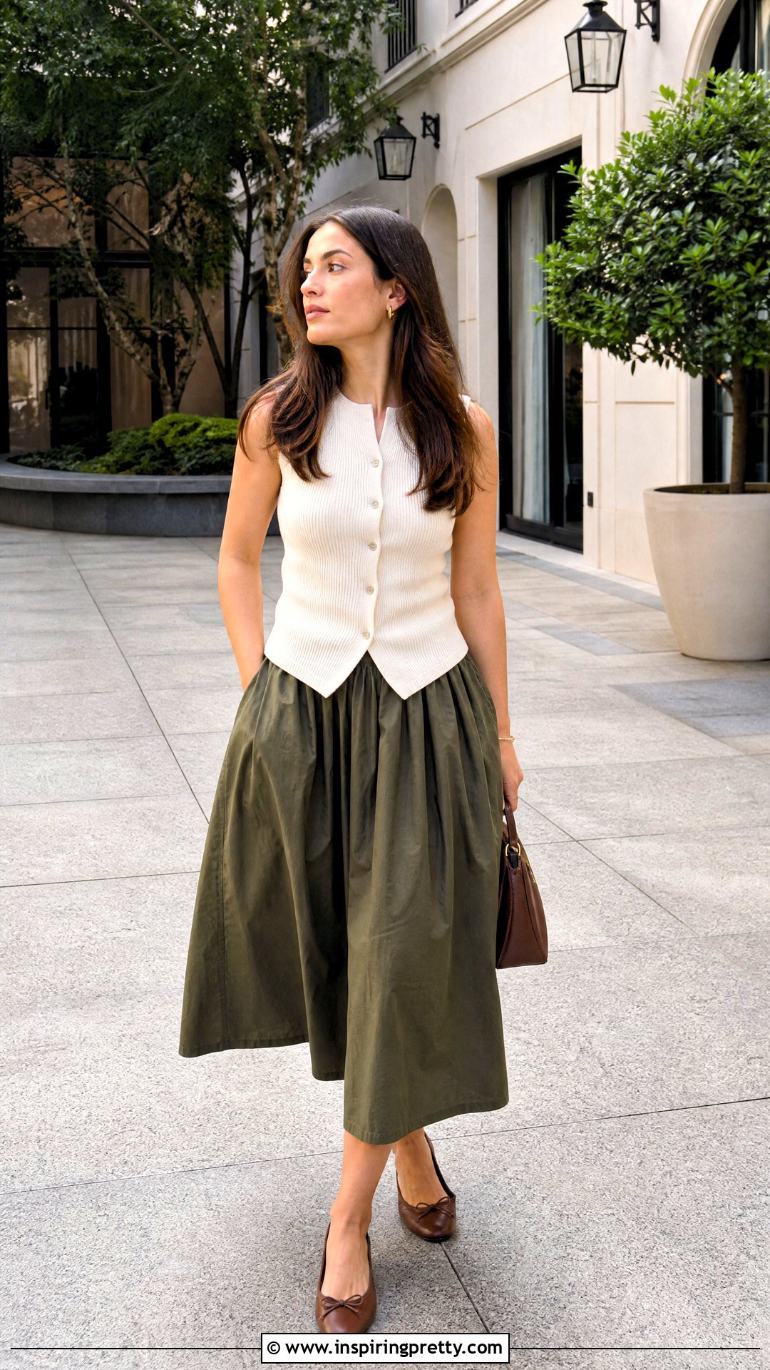 Knit Vest Top With Poplin Skirt - 50 sleeveless tops for women