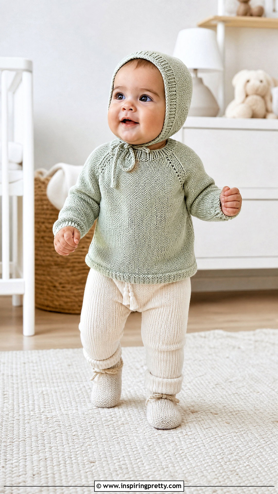 Knitted Baby Top With Ribbed Pants - 50 baby tops designs