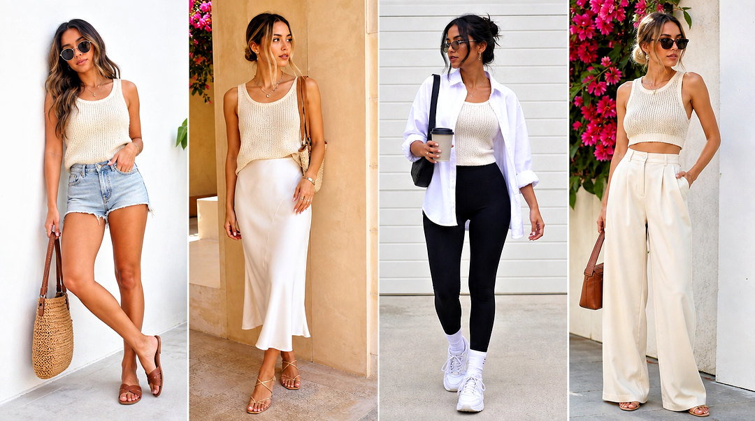 50 Knitted Tank Top Outfit Ideas for Breezy Summer Style