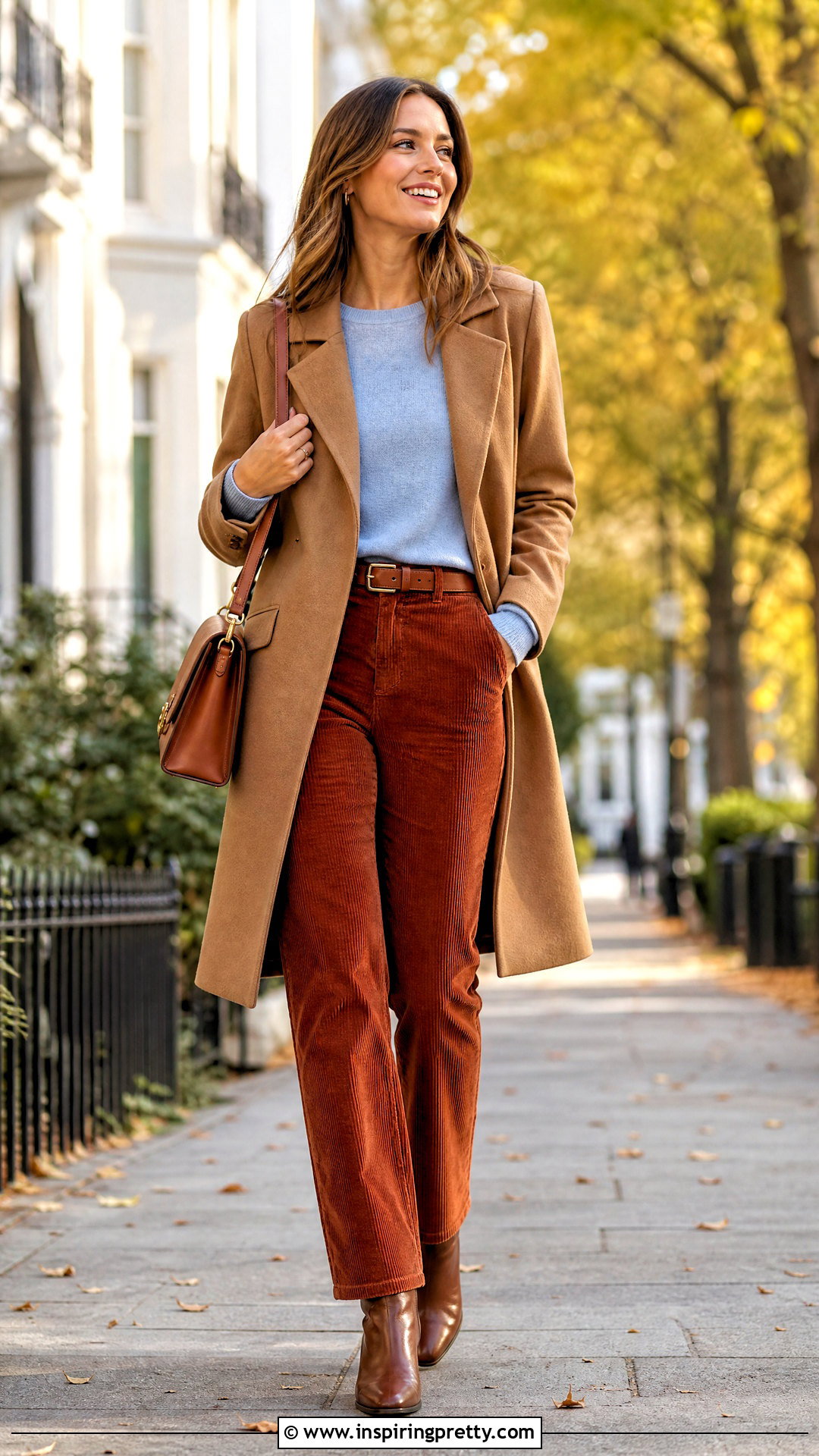 Knitted Top With Corduroy Pants - 50 knitted top outfit ideas