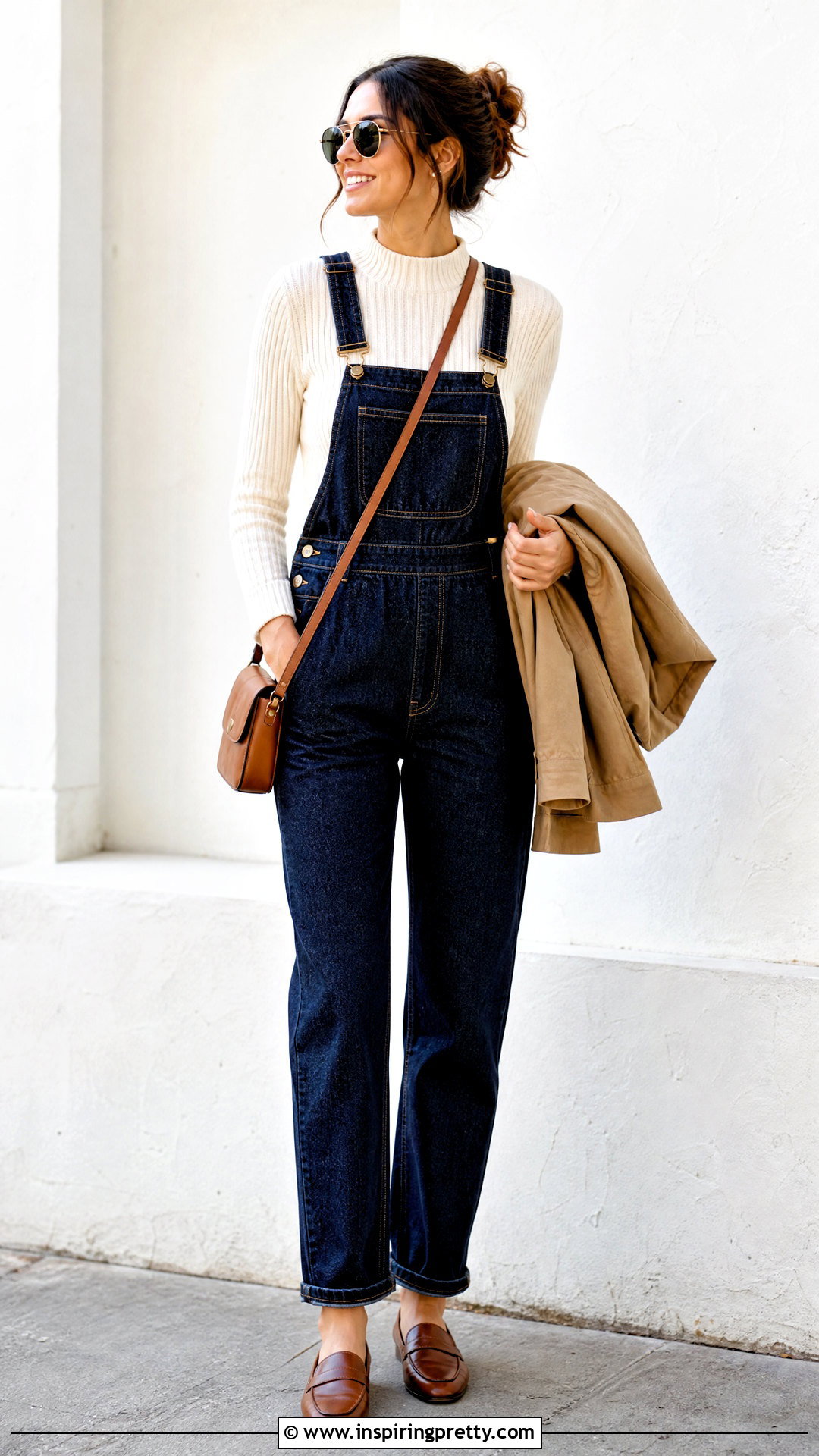 Knitted Top With Overalls - 50 knitted top outfit ideas