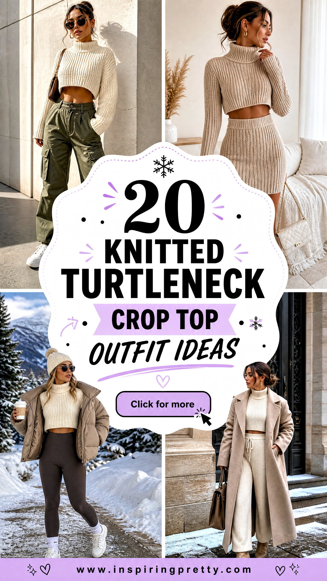 20 Knitted Turtleneck Crop Top Outfit Ideas for Winter Style - 20 Knitted Turtleneck Crop Top Outfit Ideas for Winter Style